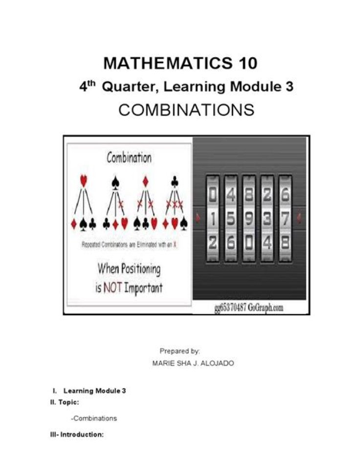 10 Combinations of 4