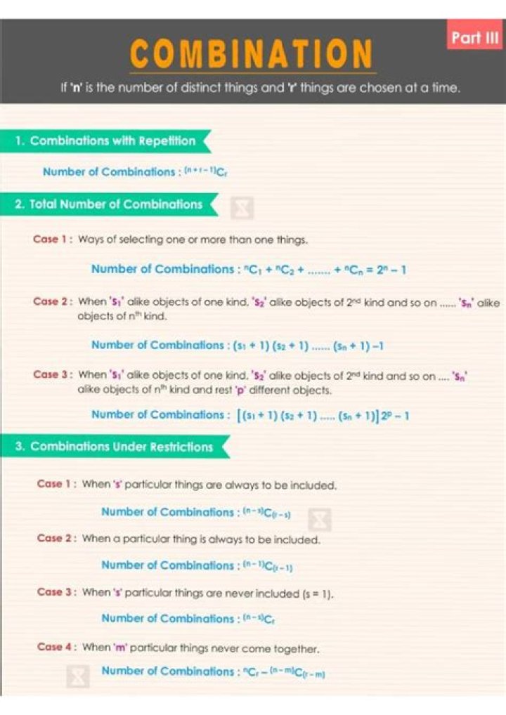 26 Combinations of 6