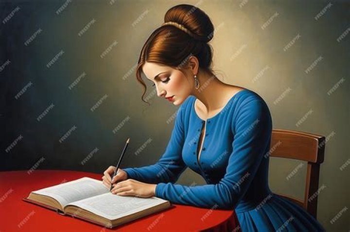 A woman writing in a diary A woman writing in a diary