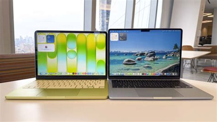 Apple MacBook Air next to a mouse