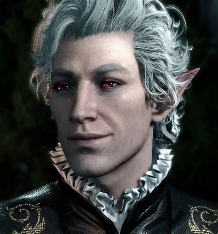 Astarion from Baldur's Gate 3 with a bunch of hearts around him to indicate romance option