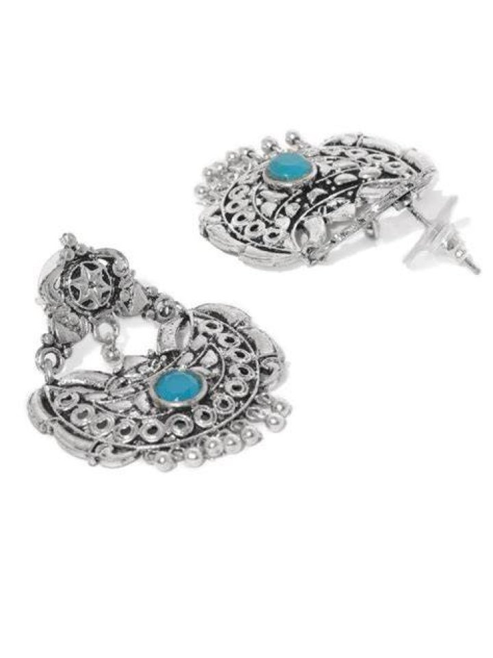 Ayesha Silver Metal Crescent Shaped Chandbalis For Women JioMart