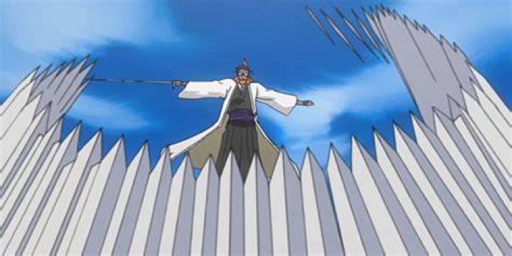 Bleach: Kaname Tosen using his Zanpakuto's Shikai release.