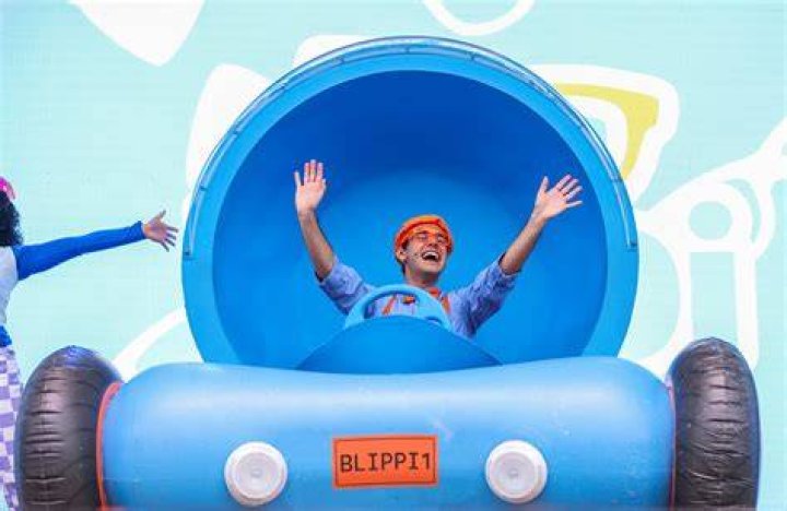 Blippi performing at the Blippi: The Wonderful World tour