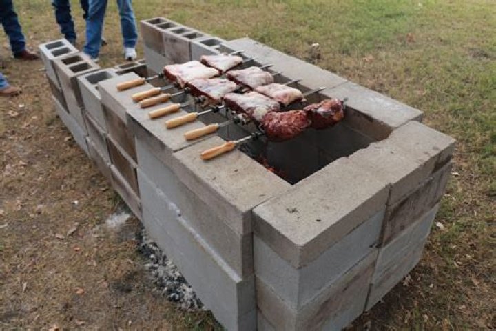 Cinderblock pit Texas Barbecue
