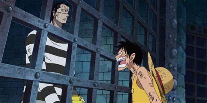 Crocodile and Luffy at Impel Down in One Piece