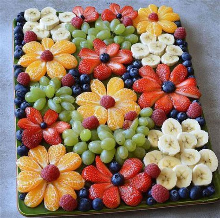 Fruit and edible flower platter idea