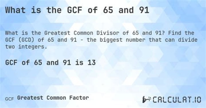 GCF of 65 and 17