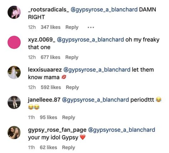 Gypsy Rose Left A Racy Comment On Her Husband's Instagram