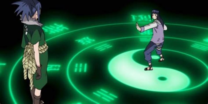 Hinata uses an Eight Trigrams technique against Guren in Naruto Shippuden