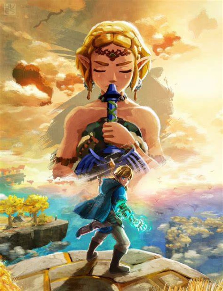Image of Zelda with the Ouroboros logo in Tears of the Kingdom.