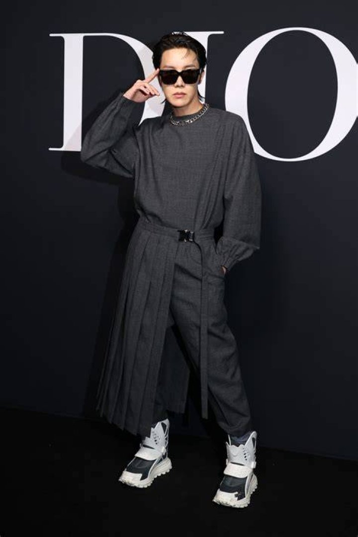 J-Hope attending the Dior Homme Menswear Fall-Winter show