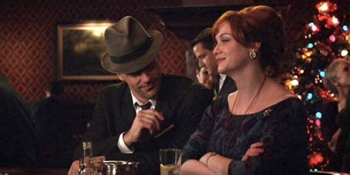 joan and don during christmas on mad men