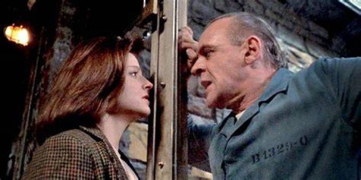 Jodie Foster as Clarice and Anthony Hopkins as Hannibal in The Silence of the Lambs