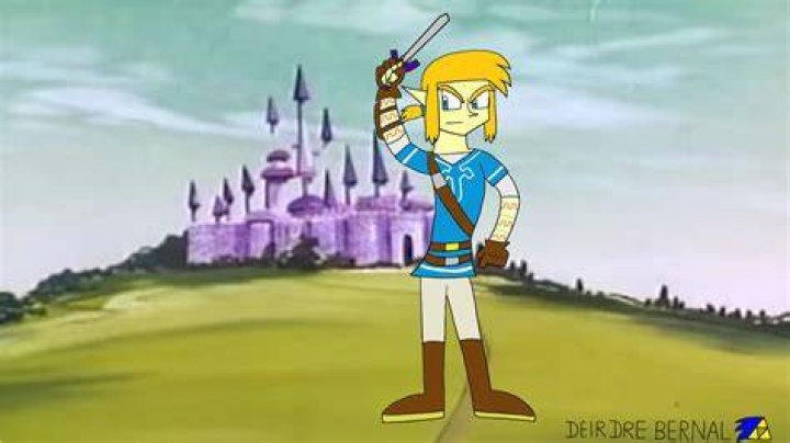 Link in his Breath of the Wild Champion's Tunic in front of the ouroboros symbol used for Tears of the Kingdom.