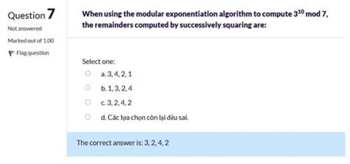 Modular Exponentiation 3^7mod17