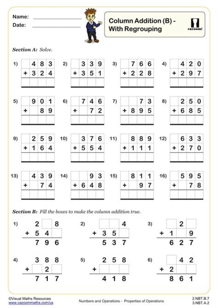 Perform the following subtraction using regrouping: 15