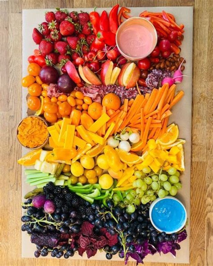 Rainbow charcuterie board
