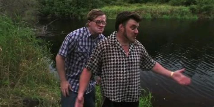 Ricky and Bubbles from Trailer Park Boys looking at a lake