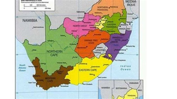 South African provinces by size, languages and capital cities