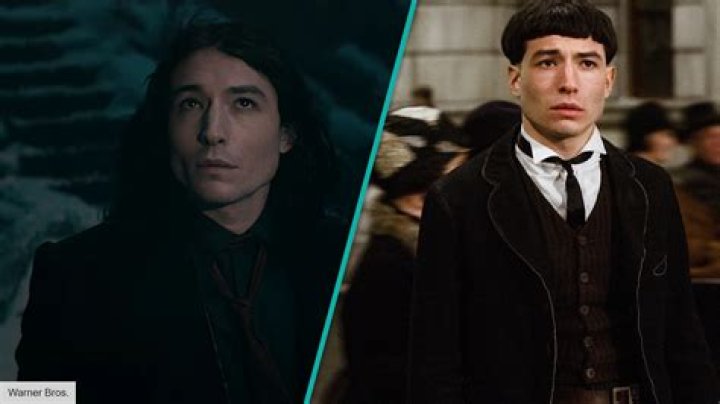 Split image of Credence and Dumbledore in Fantastic Beasts 3