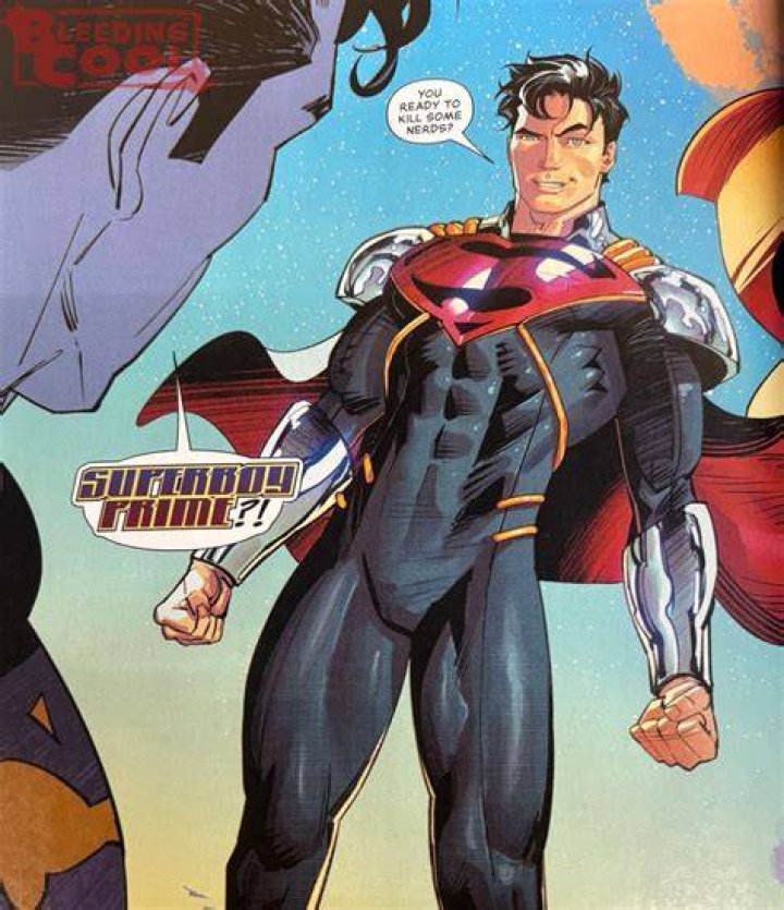 Superboy-Prime preparing for an attack.