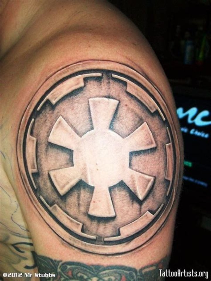 The Imperial crest from Star Wars and the Yamana crest from The Hidden Fortress