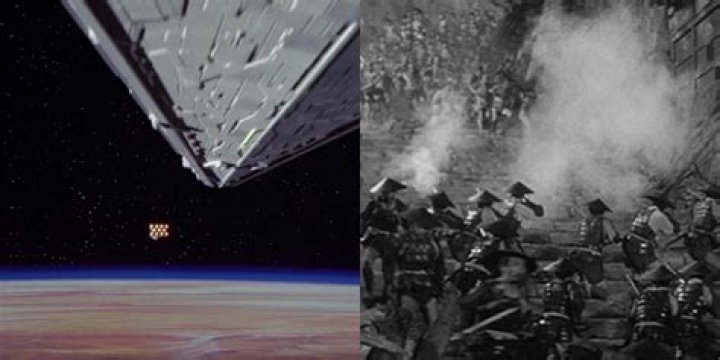 The opening battles of Star Wars and The Hidden Fortress