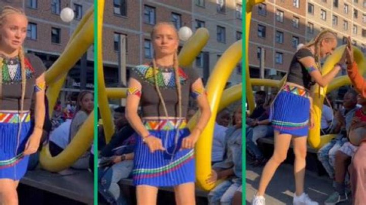 The TikTok dance sensation Isabella, a Danish woman, has captivated South African children with her dance moves The TikTok dance sensation Isabella, a Danish woman, has captivated South African children with her dance moves