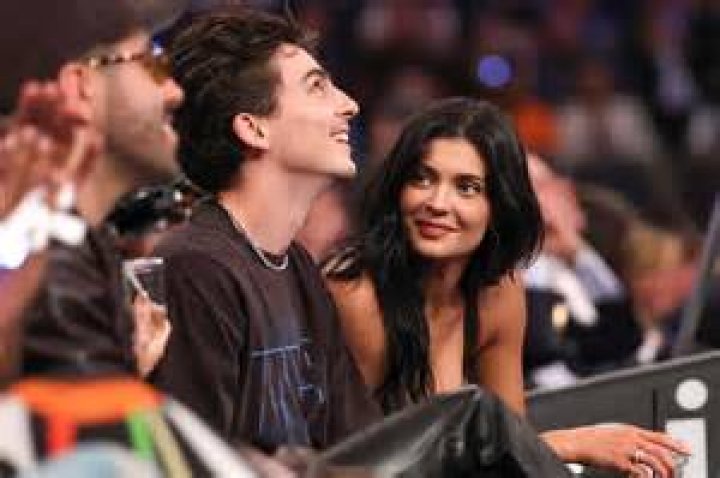 Timothee and Kylie during the Men's Singles Final match between Novak Djokovic of Serbia and Daniil Medvedev of Russia during the 2023 US Open at the USTA Billie Jean King National Tennis Center on 10 September 2023