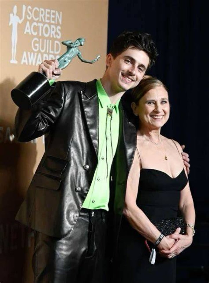 Timothee Chalamet with his mother during the Lady Bird premiere at the 2017 Toronto International Film Festival at Ryerson Theatre on 8th September 2017 in Toronto.