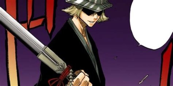 Urahara holding Benihime and smiling in Bleach