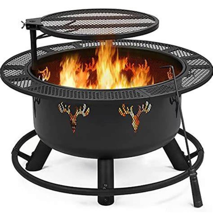Yaheetech 32in Fire Pit Outdoor Wood Burning Firepits
